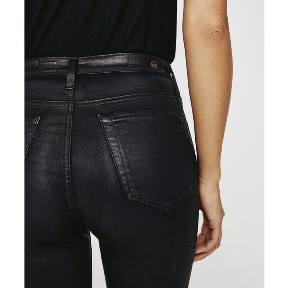 AG High Rise Cropped Jean Coated Leather - The Isabelle - Picture 6 of 9